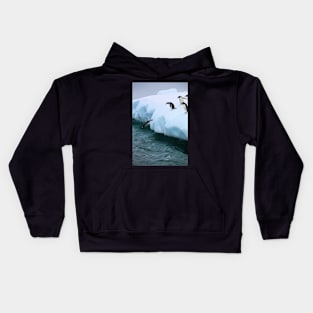 Gentoo penguins going for fishing Kids Hoodie